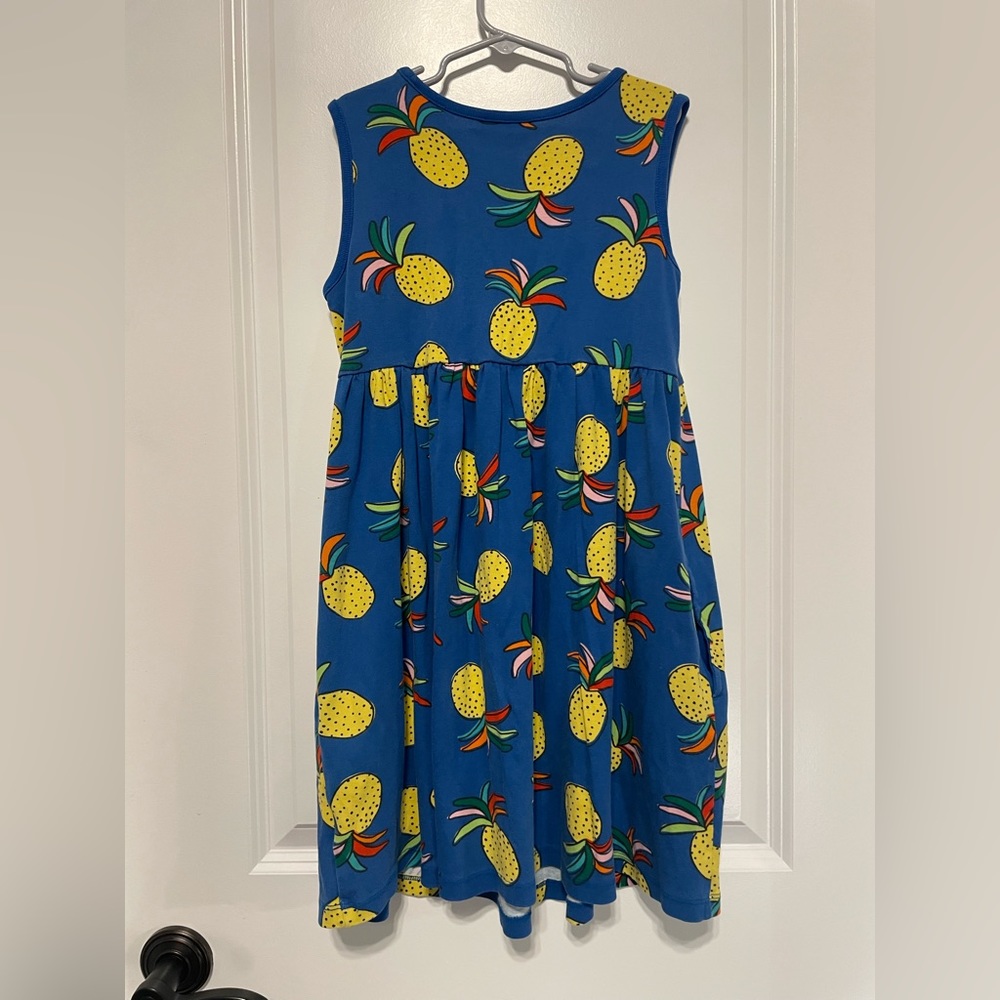 Hanna Andersson Sleeveless Pineapple Print Empire Waist Dress Size 8 - Picture 5 of 5